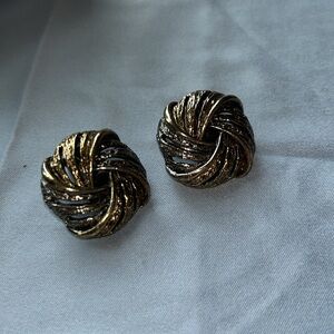 Vintage Art Clip On Earrings Gold and Silver in color